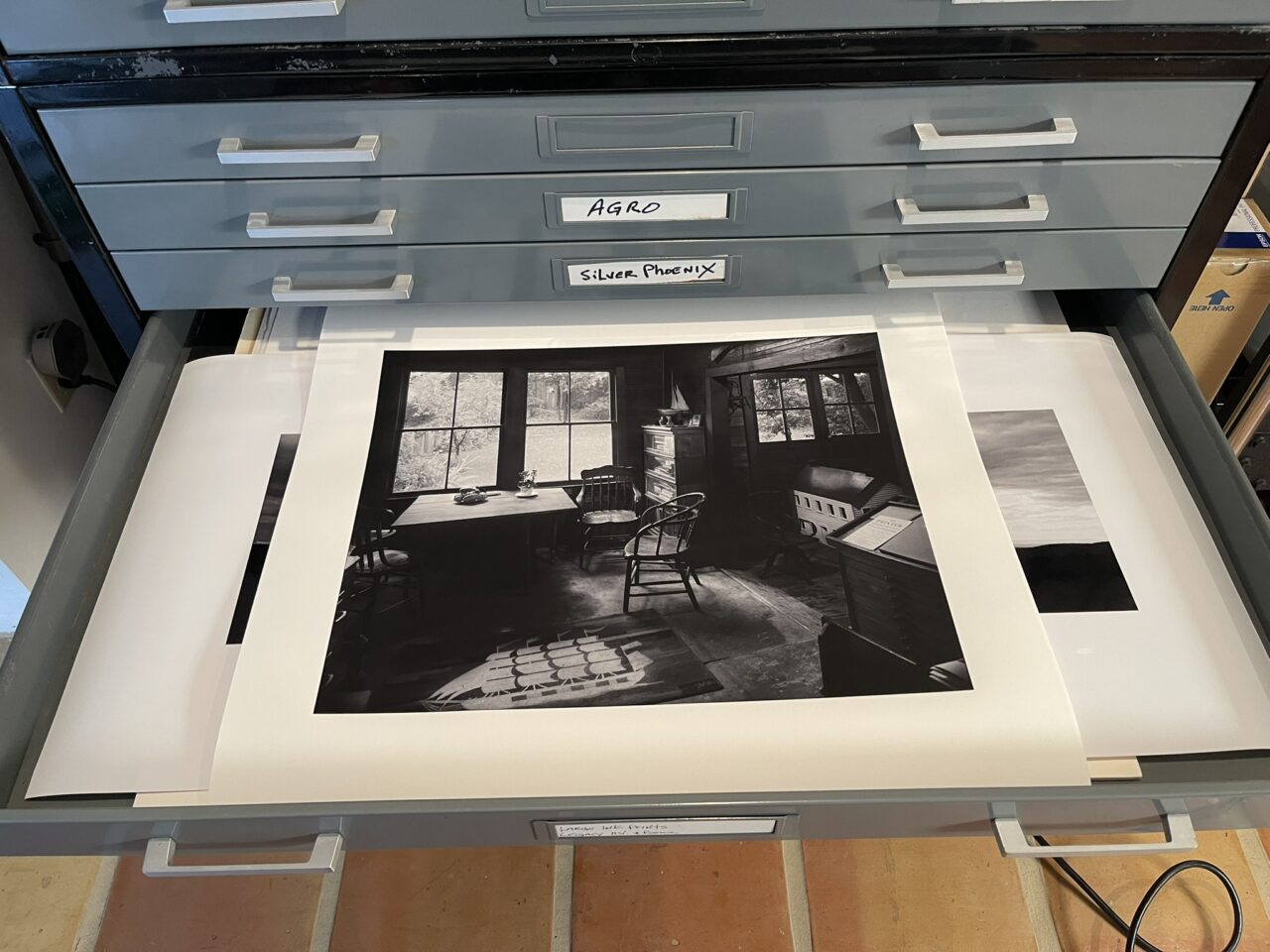 Large Ink Print in 15 draw flat file cabinet